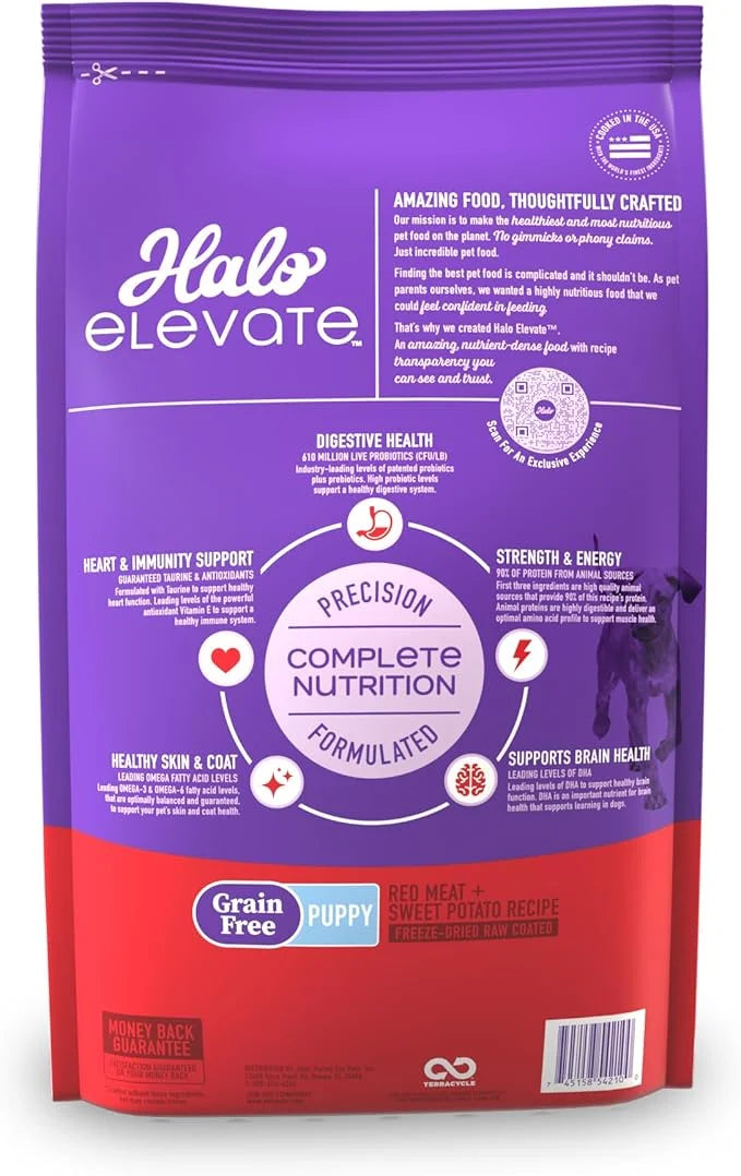 Dry Dog Food, Grain Free Red Meat Recipe, Puppy Formula, 10lb - Product Image