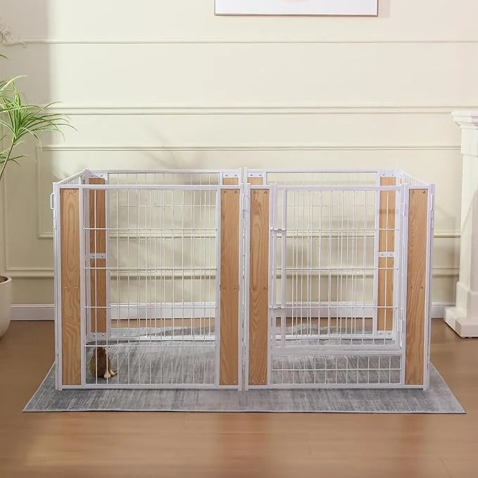 Heavy Duty Dog Playpen 32 Inch Height - Indoor Outdoor Pet Fence Enclosure for Medium and Small Dogs - Foldable Puppy Exer...