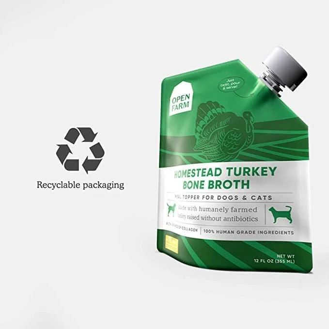 Open Farm Bone Broth, Food Topper for Both Dogs and Cats with Responsibly Sourced Meat and Superfoods Without Artificial F...