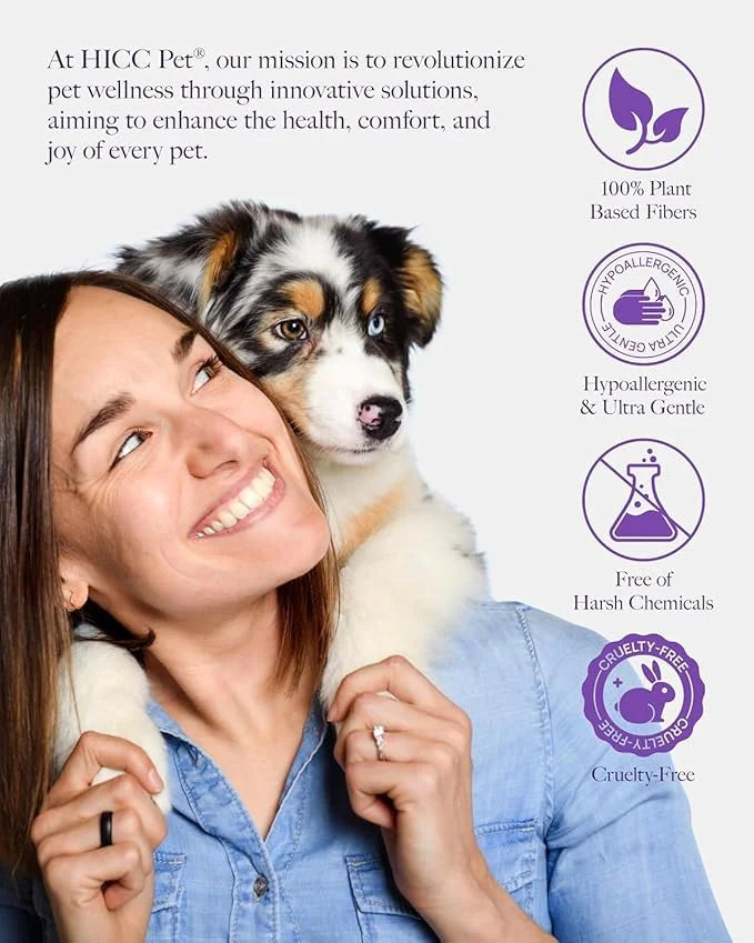 HICC PET Cleaning Deodorizing Wipes for Dogs & Cats, Vet Recommended Nourishes Smoothes Fur Pet Grooming Wipes with Fermen...