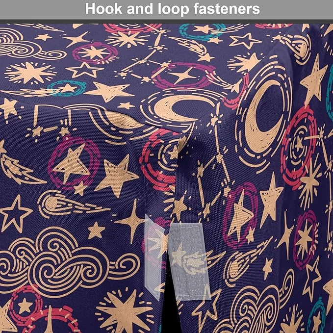 Lunarable Hipster Dog Crate Cover, Hand Drawn Starry Scene of Constellation Crescent Space-Themed Layout, Easy to Use Pet ...