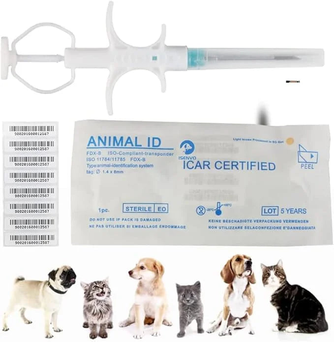 1.25x7mm, 20 Packs Yanzeo Pet Microchip 134.2khz FDX-B/ISO11784/ISO11784 Animal Implant Chip Pet ID Microchip for Dog Cat ...