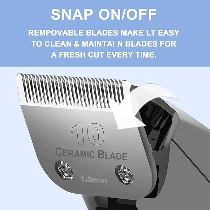 10 Blade Dog Grooming Clipper Blades Compatible with Andis Dog Clippers,Detachable Stainless Steel Blade,Size 10, 1/16-Inc...