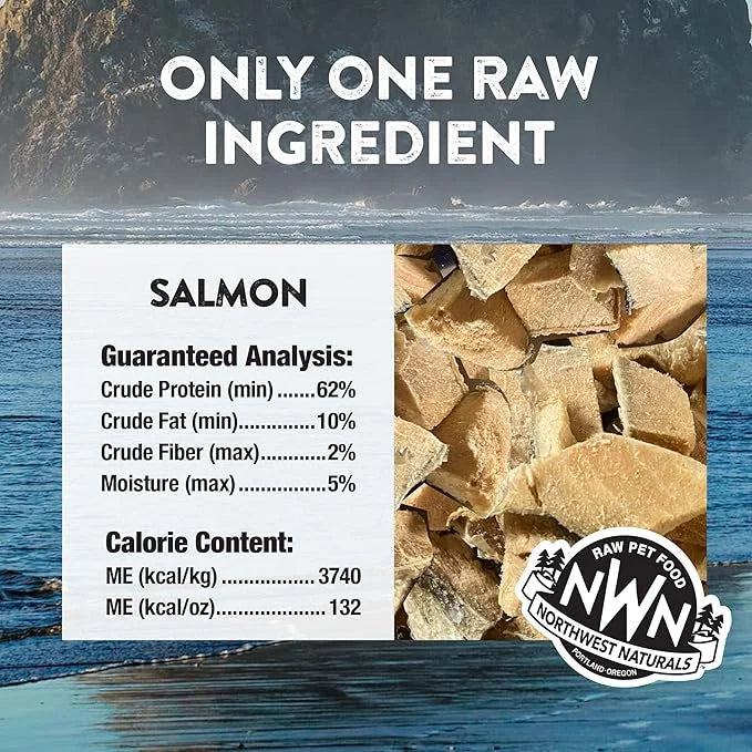 Northwest Naturals Raw Rewards Freeze-Dried Salmon Treats for Dogs and Cats - Bite-Sized Pieces - Healthy, 1 Ingredient, H...