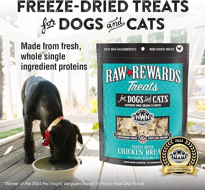 Northwest Naturals Raw Rewards Freeze-Dried Chicken Breast Treats for Dogs and Cats - Bite-Sized Pieces - Healthy, 1 Ingre...