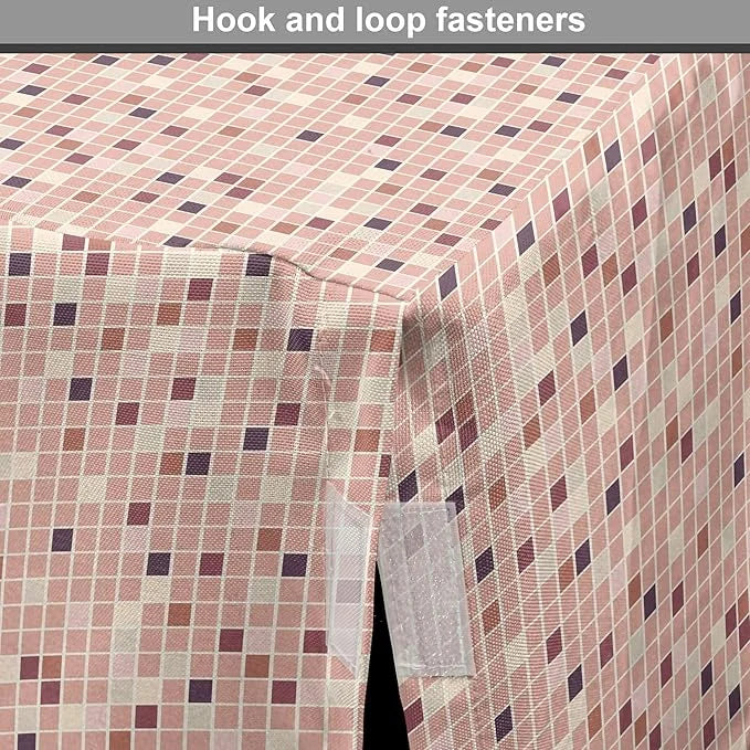 Lunarable Dusty Rose Dog Crate Cover, Square Shapes Mosaic Tile Design Rows in Retro Tones Geometrical Colorful, Easy to U...