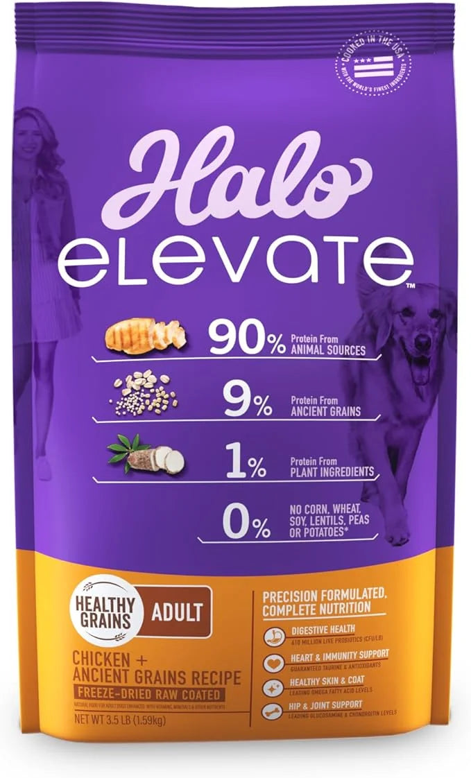 HALO Elevate Dry Dog Food, Healthy Grains Chicken Recipe, 3.5lb - Product Image