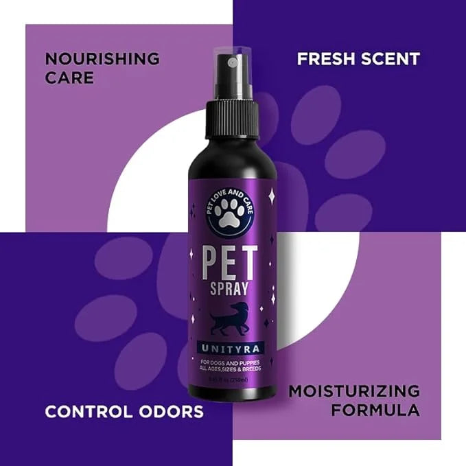 Pet Deodorizing Spray –Lavender Essential Oil | Odor Eliminator for Cats & Dogs, For All Ages, Sizes and Breeds| Safe for ...