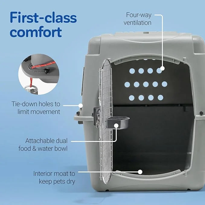 Petmate Sky Kennel - For Air and Travel, Airline Approved Dog Crate for Pets 50-70 lbs, Heavy Duty Dog Kennel, Made in the...