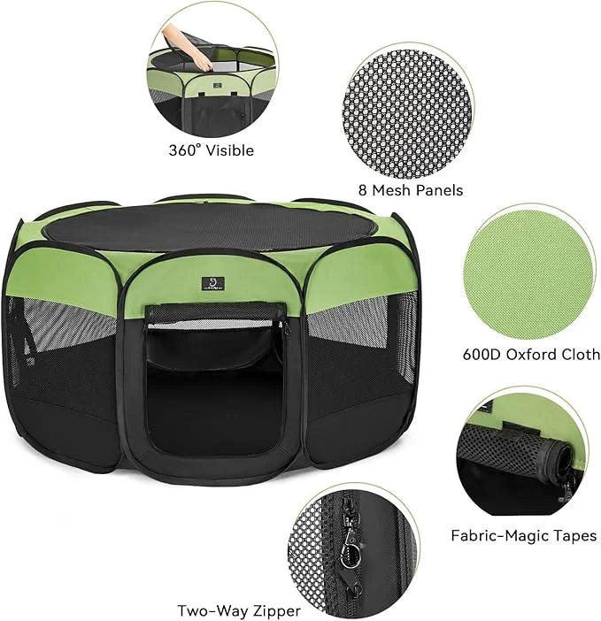 A4Pet Dog Playpen, Portable Pet Playpen, Foldable Dog Playpen Indoor/Outdoor - Ideal for Puppies, Kittens, and Small Anima...