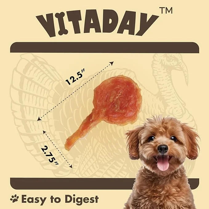 Turkey Tendon for Dogs, Turkey Tendon Lollipop Pack of 4, 100% Natural, USA-Sourced, High-Protein, Low-Fat, Grain Free, Ch...