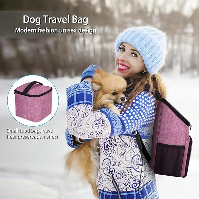 BAGLHER丨Dog Travel Bag, Airline Approved Pet Supplies Backpack, Dog Travel Backpack with 2 Silicone Collapsible Bowls and ...