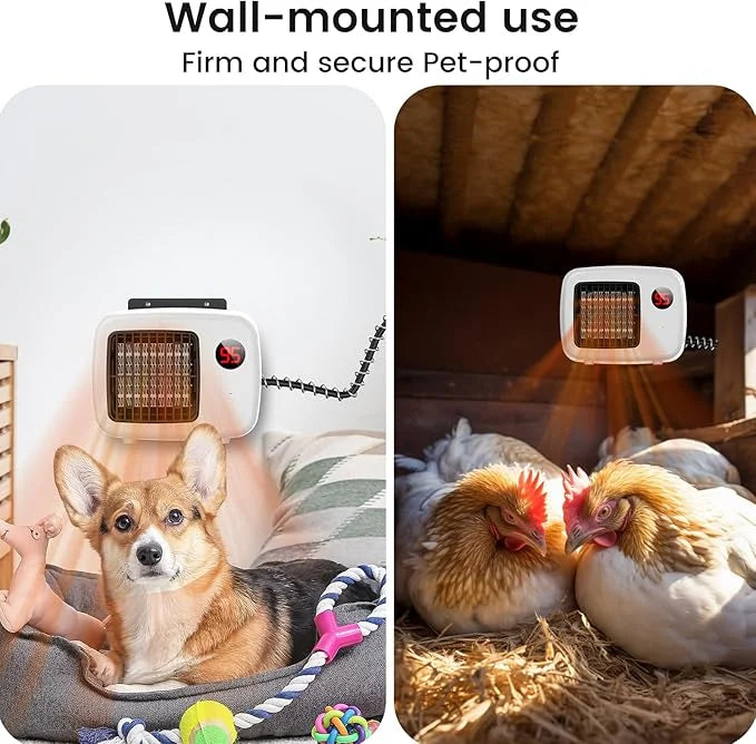 Dog House Heater, 300-600W Pet Heating for Dogs Chicken Coops Garage Greenhouse Gift for Farm Garden Lover, Anti Chew Cord...