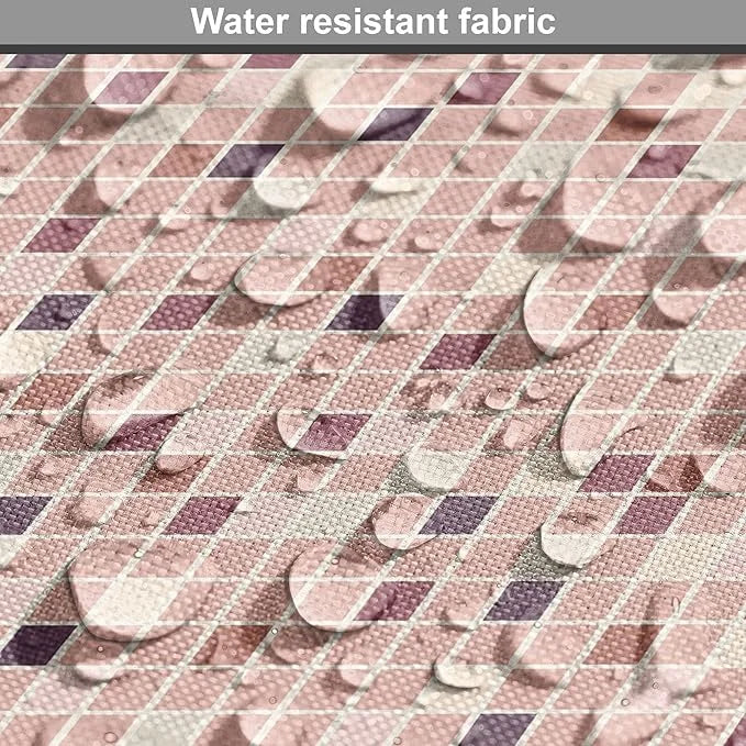 Lunarable Dusty Rose Dog Crate Cover, Square Shapes Mosaic Tile Design Rows in Retro Tones Geometrical Colorful, Easy to U...
