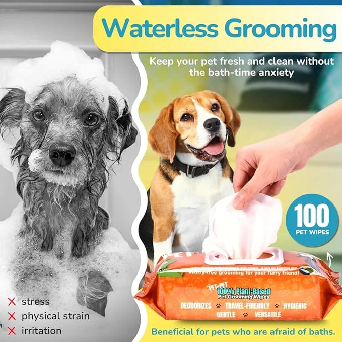 Pet N Pet Poop Bags For Dogs, 120 Counts Dog Poop Bags Rolls + 100% Plant Based Dog Wipes for Paws and Butt, 100 Counts Do...