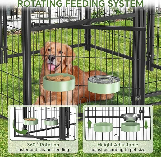 Mr IRONSTONE Large Dog Kennel Outdoor with Water-Resistant Roof Heavy Duty Outside Dog Kennel Pet Pens Dogs Run Enclosure ...