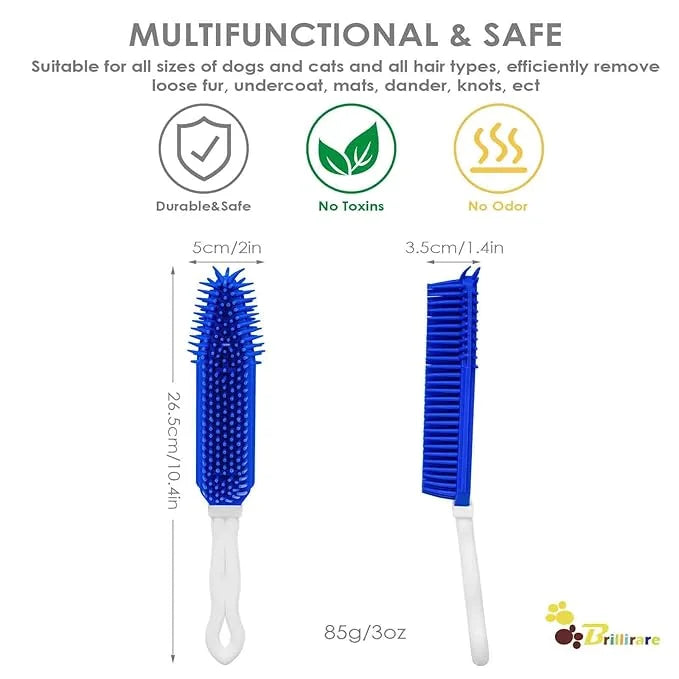 2 Pack Dog Grooming Bath Brush, Premium Soft Silicone Pet Brushes with Handle, Shampoo Soothing Comb for Wet Dry Long Shor...