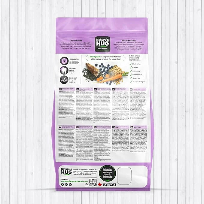 Nature's HUG Dry Dog Food, for Adult-Toy & Small Breeds, 5 lb. Bag, Chicken Flavor Plant-Based Protein Vegetarian Kibble, ...