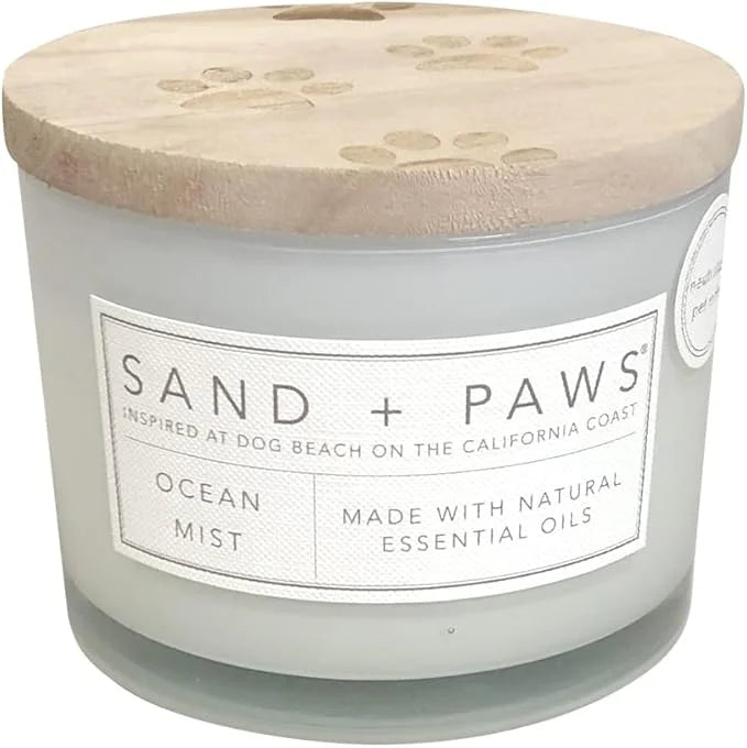 Sand + Paws Scented Candle - Ocean Mist - Additional Scents and Sizes – Luxurious Air Freshening Jar Candles Neutralize pe...