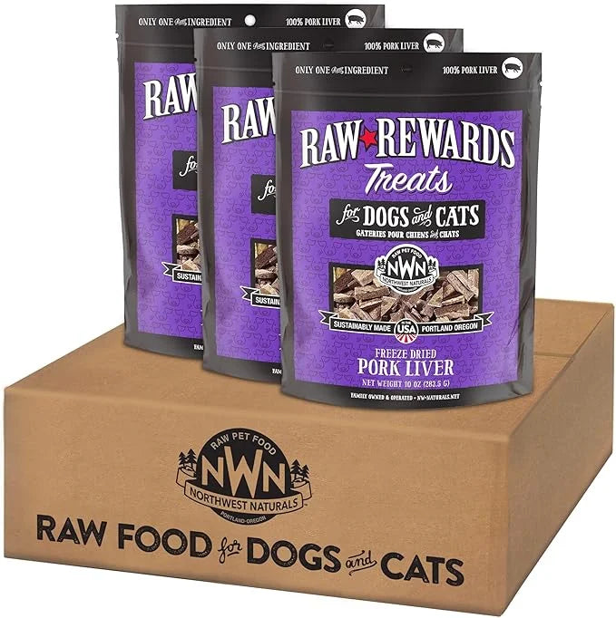 Northwest Naturals Raw Rewards Freeze-Dried Pork Liver Treats for Dogs and Cats - Bite-Sized Pieces - Healthy, 1 Ingredien...