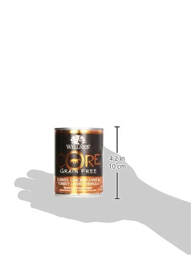 Wellness Core Grain Free Dog Food: Turkey, Chicken Liver, & Turkey Liver Formula, 12.5 oz - Product Image