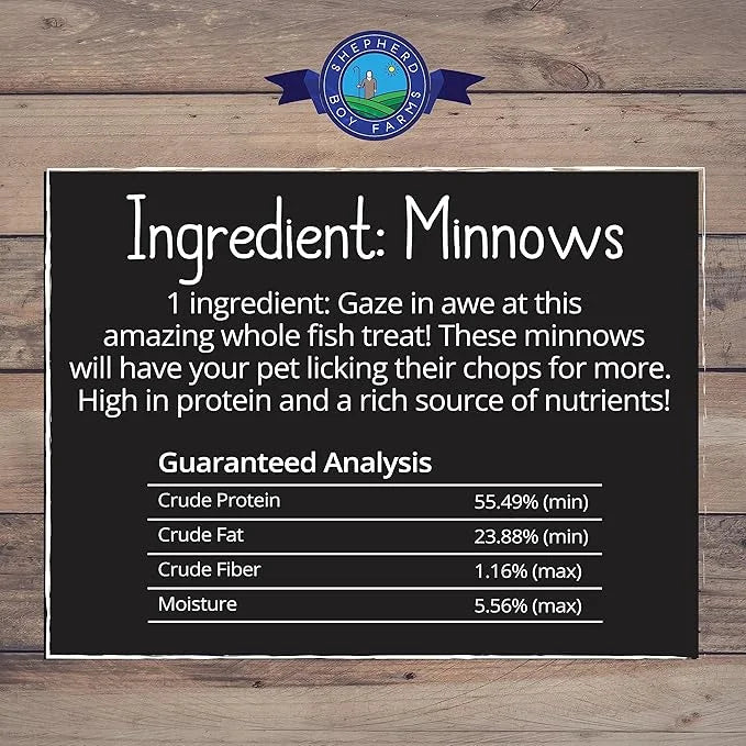Freeze Dried Dog and Cat Treats, Minnows, All Natural Single Ingredient Freeze-Dried Dog Treat & Dog Snacks, Made in USA, ...