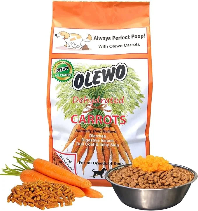 Olewo Original Carrots for Dogs – Fiber for Perfect Poop, Dog Food Toppers for Picky Eaters, Natural Skin & Coat Support, ...