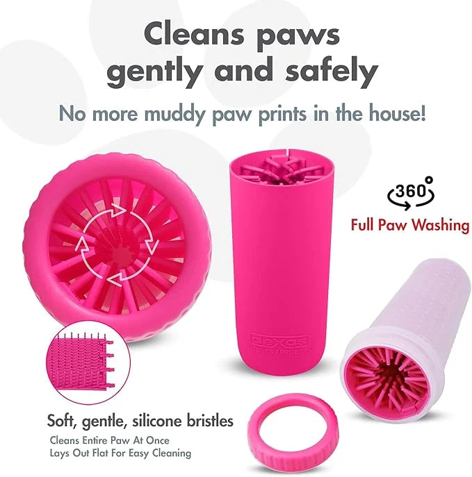 Dexas MudBuster Portable Dog Paw Cleaner, Pink Large Pet Supplies and Accessories - Product Image