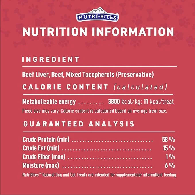 NutriBites Freeze Dried Beef Recipe Dog & Cat Treats, 4oz | Healthy Pet Training Treats or Food Topper | All Natural, Sing...