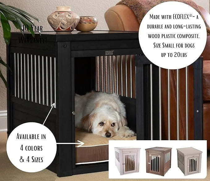 New Age Pet® ECOFLEX® Dog Crate Furniture End Table, Durable Wood-Plastic Composite, Stainless Steel Latch, Easy Assembly,...