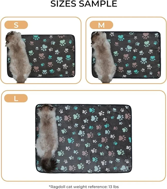 1 Pack 6 Blankets Dog Cat Soft Fluffy Fleece Pet Blanket Warm Cute Print Design Puppy Kitten Blanket Doggy Paw Large(41"x3...