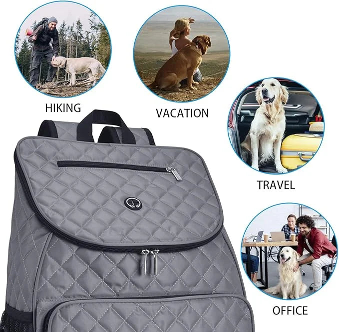 BAGLHER Dog Travel Bag,Airline Approved Pet Supplies Backpack, Dog Travel Backpack with 2 Silicone Collapsible Bowls and 2...