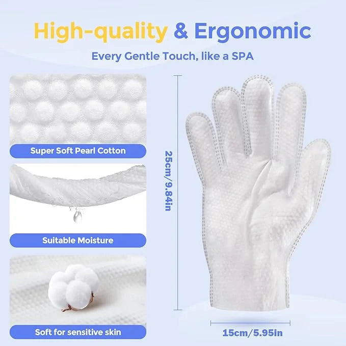 Pet Cleaning Glove Wipes for Dogs & Cats, Hypoallergenic Deodorizing Disposable Bathing Wipes,No-Rinse Grooming Wipes, Ext...