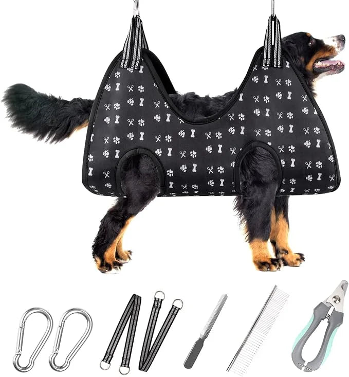 Pet Dog Grooming Hammock Harness for Nail Trimming (XXL 120lb), Dog Sling for Cutting Nail, Dog Hanging Holder Hanger for ...