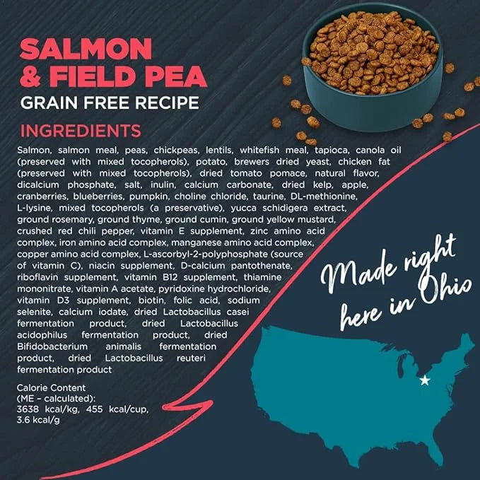 Blackwood Grain Free Dry Dog Food, Salmon & Field Pea Recipe, 10 Pound Bag for All Life Stages, Slow Cooked with Vitamins ...