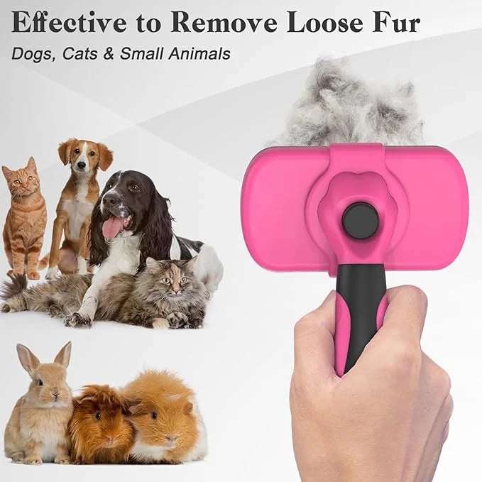 Swihauk Self Cleaning Slicker Brush for Dogs & Cats - Skin Friendly Grooming, Deshedding, Hair Removal for Puppies & Long/...