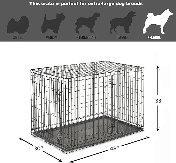 New World Newly Enhanced Double Door New World Dog Crate, Includes Leak-Proof Pan, Floor Protecting Feet, & New Patented F...