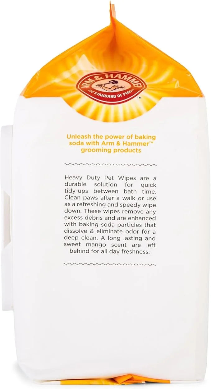 Arm & Hammer for Pets Heavy Duty Multipurpose Bath Wipes for Dogs | All Purpose Dog Wipes Remove Smell & Refresh Skin for ...
