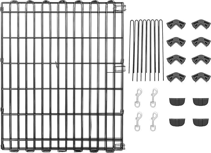 Amazon Basics Foldable Octagonal Metal Exercise Dog Playpen - Indoor/Ou, , Blacktdoor, No Door, Small (8 Panels, 24 x 30),...