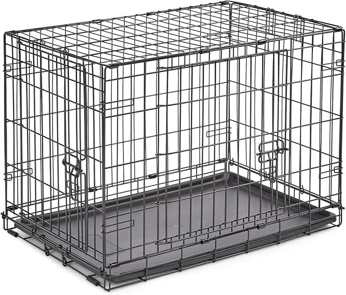 New World Newly Enhanced Double Door New World Dog Crate, Includes Leak-Proof Pan, Floor Protecting Feet, & New Patented F...