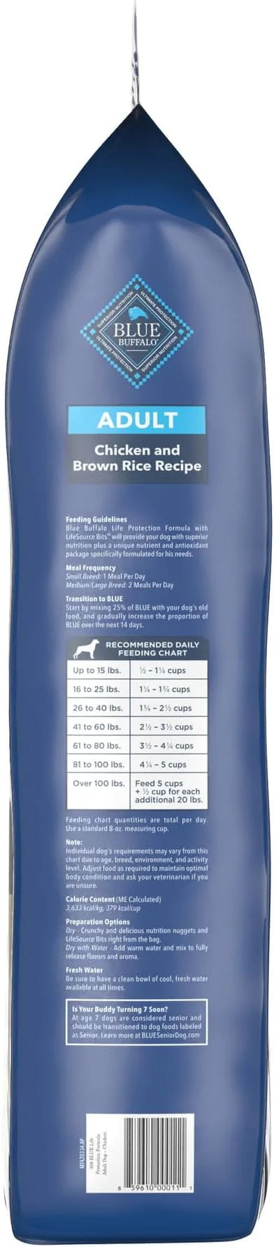 Blue Buffalo Life Protection Formula Adult Dry Dog Food, Helps Build and Maintain Strong Muscles, Made with Natural Ingred...