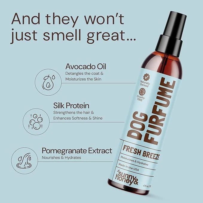 Sunny & Honey 4oz Dog Perfume Spray Long Lasting - Deodorizing, Detangling & Hydrating - Dog Cologne - pH Balanced - Spray...
