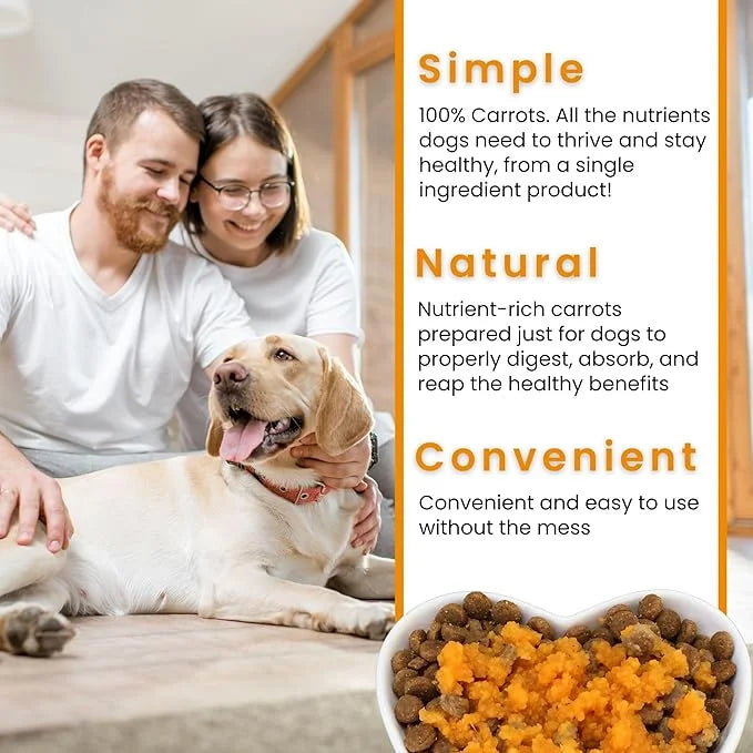 Olewo Original Carrots for Dogs – Fiber for Perfect Poop, Dehydrated Dog Food Toppers for Picky Eaters, Natural Skin & Coa...