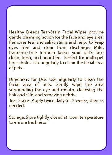 Healthy Breeds Yorkshire Terrier Tear Stain Wipes 70 Count (Pack of 2) - Product Image