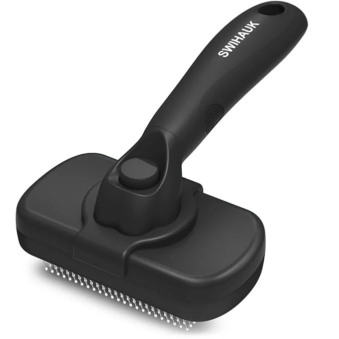 Swihauk Self Cleaning Slicker Brush for Dogs & Cats - Skin Friendly Deshedding and Grooming Brush for Haired Pets, Pet Sup...