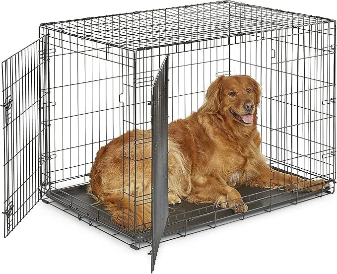 New World Newly Enhanced Double Door New World Dog Crate, Includes Leak-Proof Pan, Floor Protecting Feet, & New Patented F...