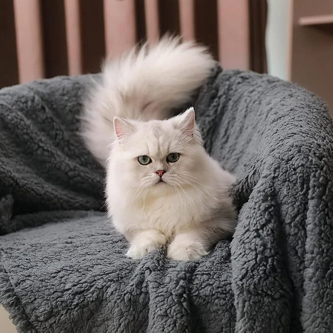 1 Pack 3 Calming Blankets Fluffy Premium Fleece Pet Blanket Soft Sherpa Throw for Dog Puppy Cat Grey Small (23" x16'') - P...
