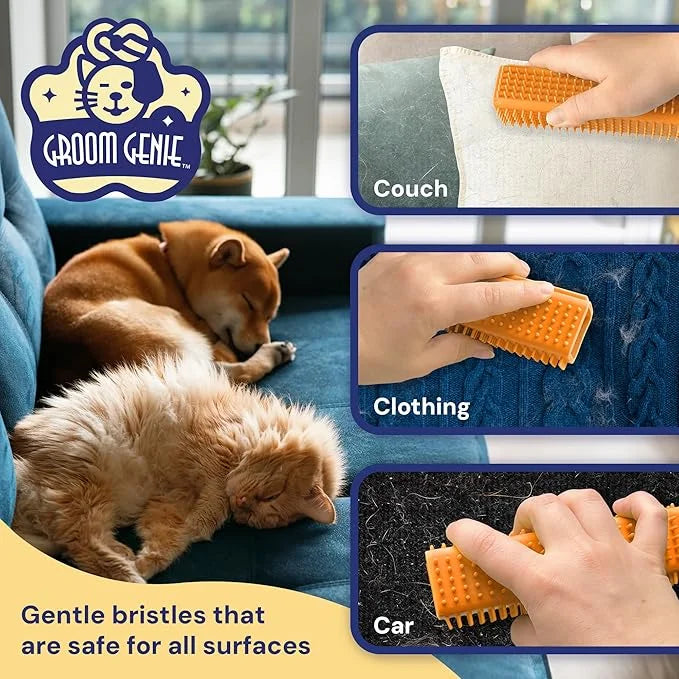 Magic Pet Hair Block Brush (Canyon Orange) | Ultimate Dog & Cat Hair Remover for Sofa, Furniture, Carpet, Bedding, and Clo...