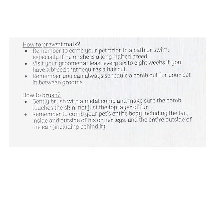 Dog Groomer Matted Fur and Dog Brushing Care Cards (100 pack, 3.5" X 2") Addresses hematomas, mats, combing, and shaving m...