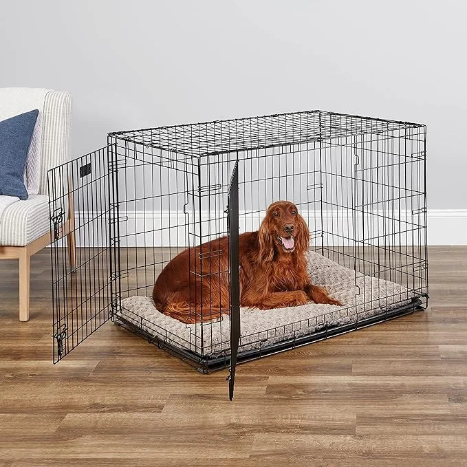 MidWest Homes for Pets Newly Enhanced Single & Double Door iCrate Dog Crate, Includes Leak-Proof Pan, Floor Protecting Fee...